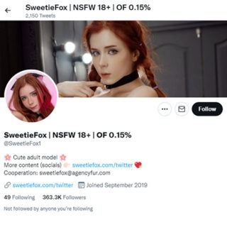 Sweetie Fox twitter - twitter.comsweetiefox1