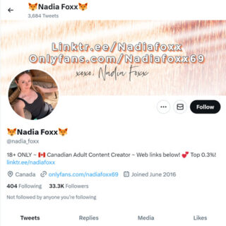 Nadia Foxx Twitter - twitter.comNfoxx69