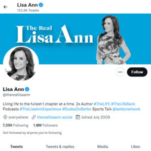 Lisa Ann Twitter - twitter.comthereallisaann