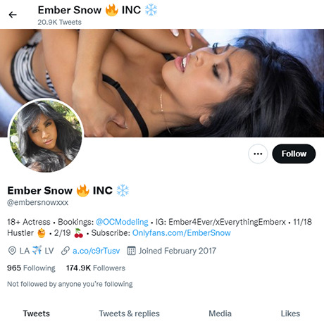 Ember Snow 344 Twitter Porn Accounts Like twitter com embersnowxxx 