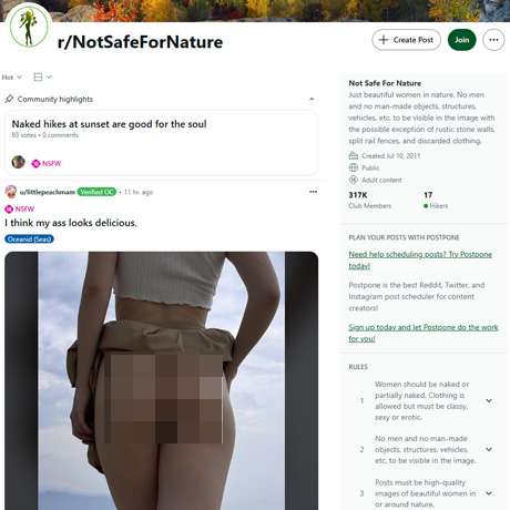 Reddit NotSafeForNature