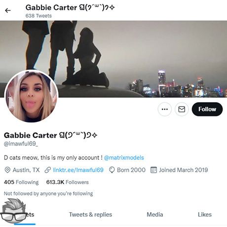Gabbie Carter Twitter - twitter.comimawful69_