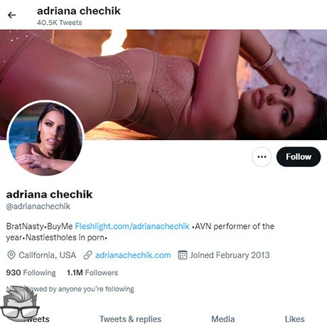 Adriana Chechik Twitter - twitter.comadrianachechik