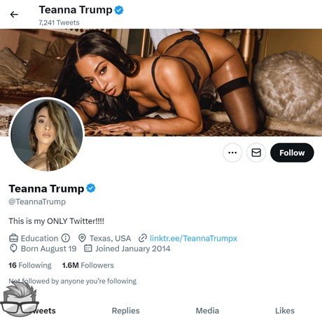 Teanna Trump Twitter - twitter.comteannatrump