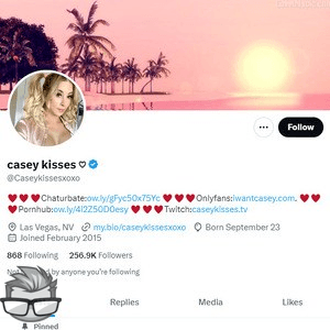 Casey Kisses Twitter (TS)