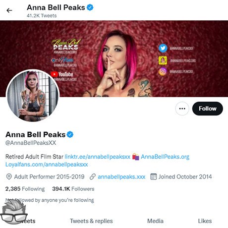 Anna Bell Peaks - twitter.comannabellpeaksxx