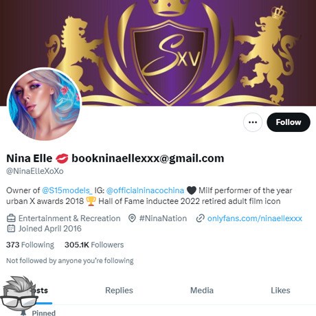 Nina Elle Twitter - twitter.comninaellexoxo